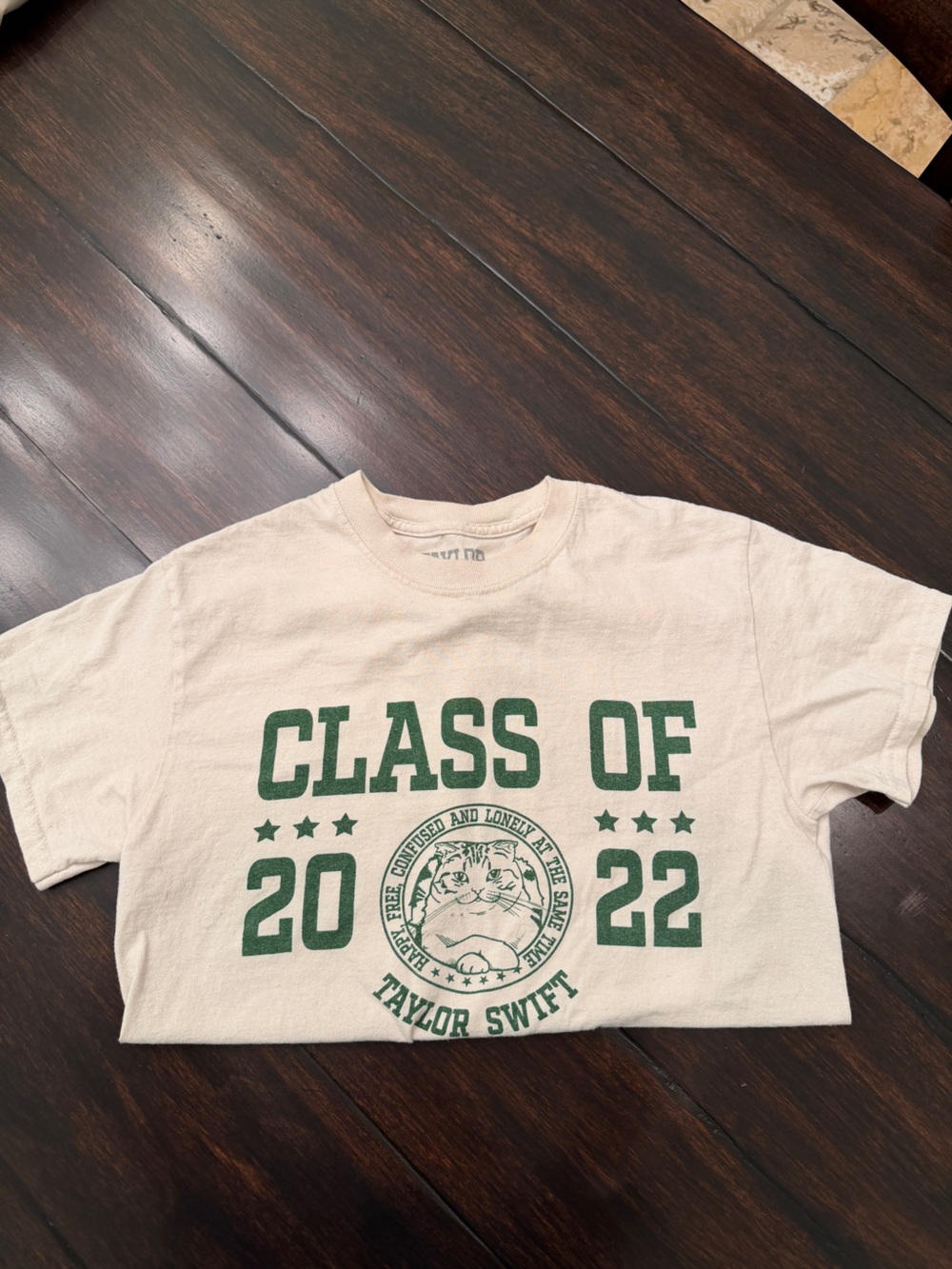 Taylor Swift Green 'Class of 2022' cat tee official merch